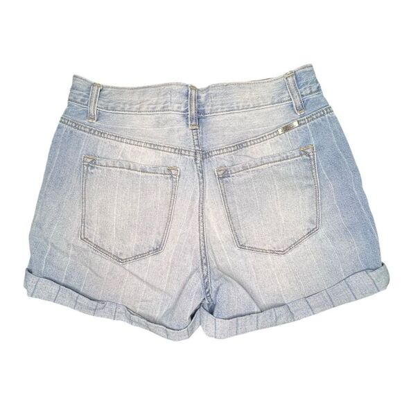 KanCan Light Wash High Rise Distressed Denim Shorts - Picture 4 of 5